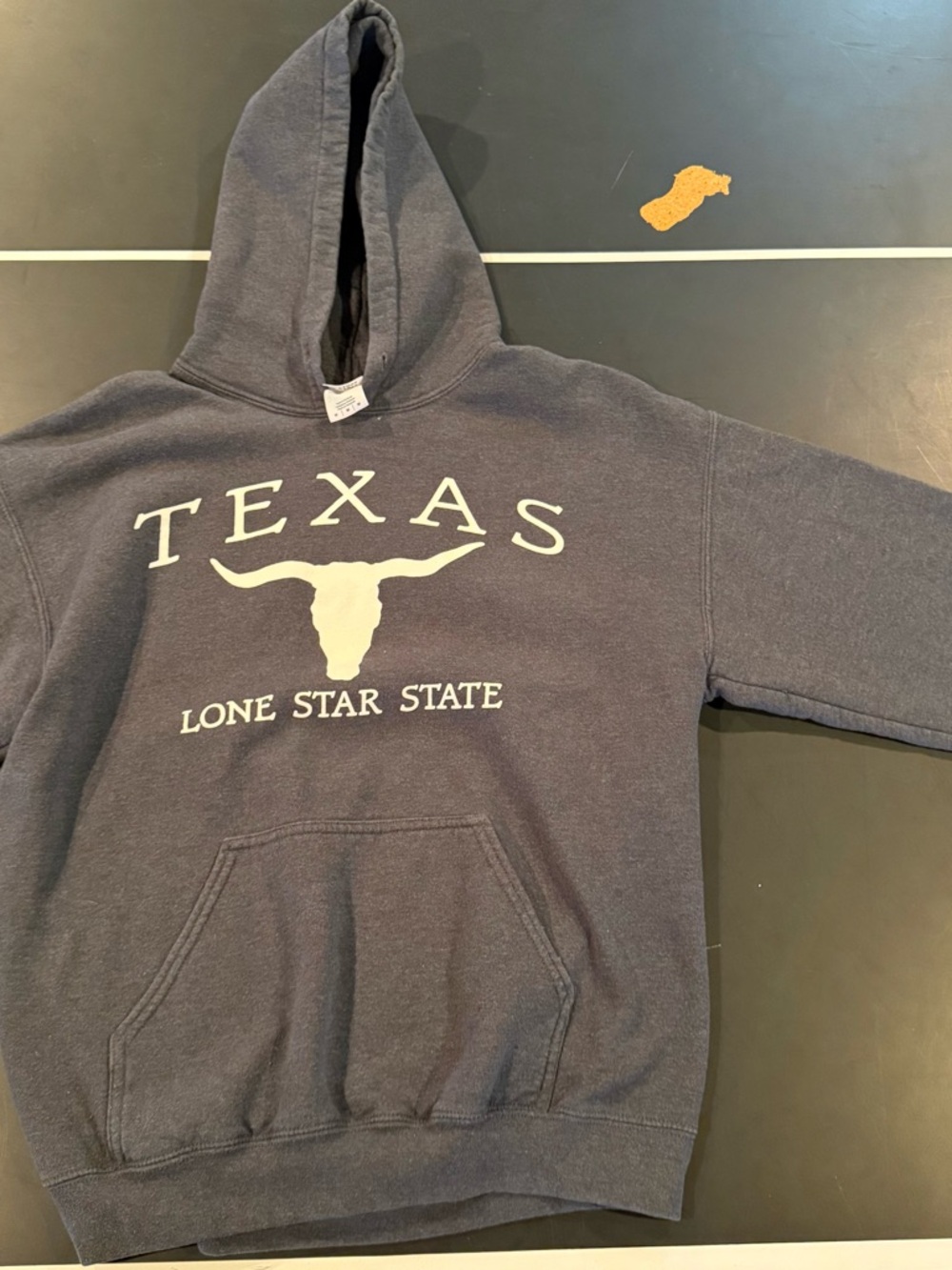 Gildan Heavy Blend Gray Pullover Hoodie with Cream Label